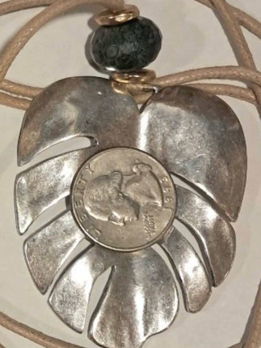 J.Jill Gorgeous Shades Of Nature Palm Leaf Statement Pendant ~ 2546 - Picture 6 of 6